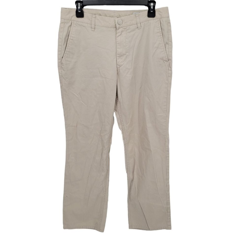 Bonobos mens 32x32 straight fit khaki cotton pants business casual plaid lining
